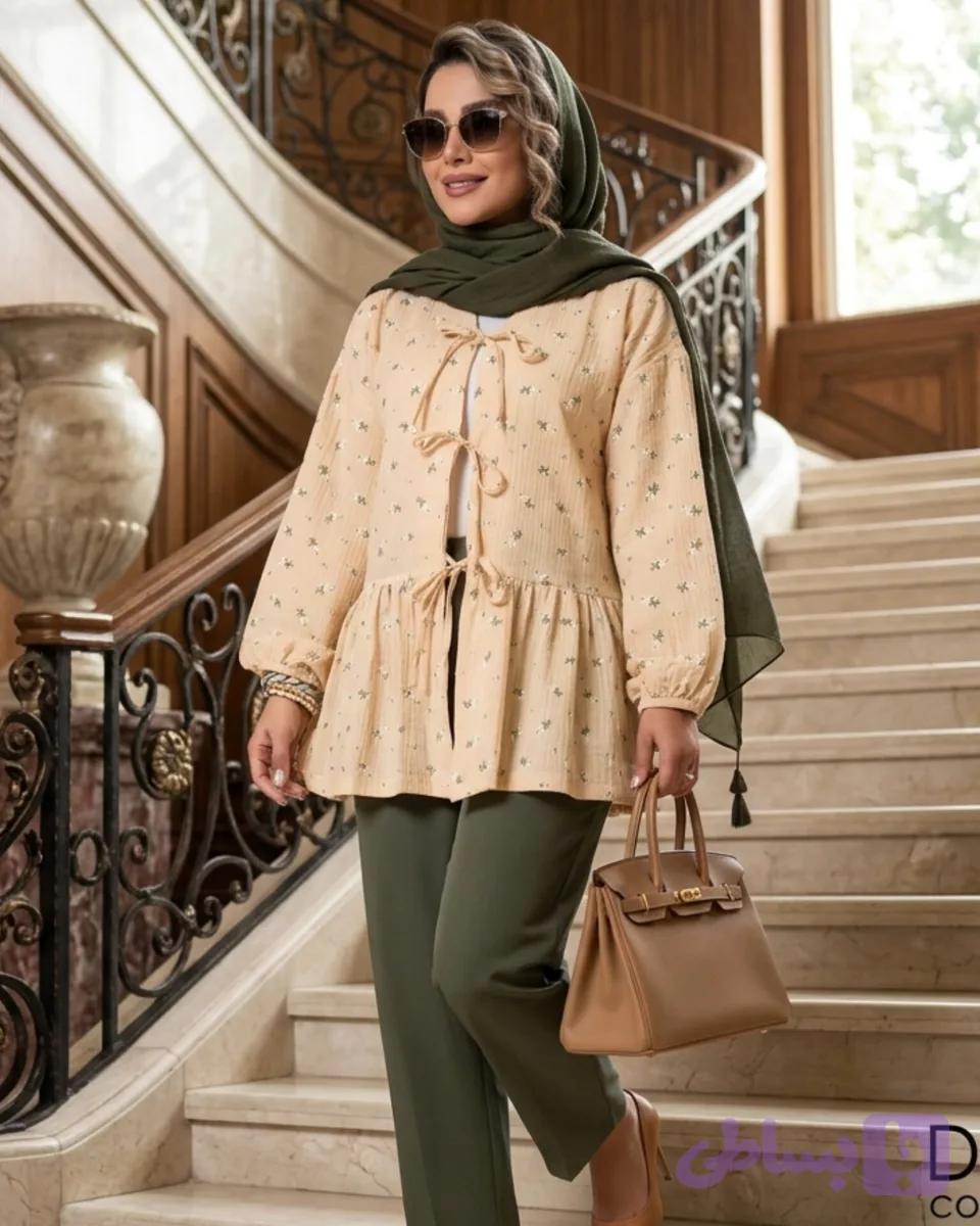 مانتو زنانه عروسکی وال ژاکارد مدل آیسل تا سایز ۴۸