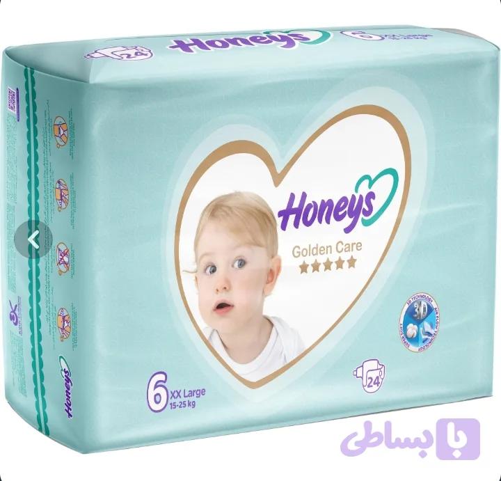 پوشک کودک هانیز سایز6 چسبی 24 عددی