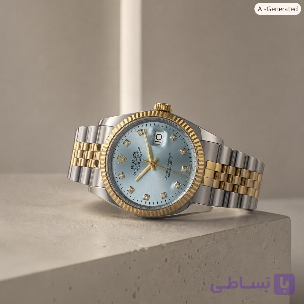 ساعت زنانه برند ROLEX مدل دیت جاست تیفانی