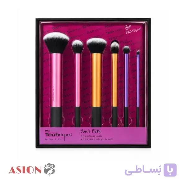 ست براش آرایشی رئال تکنیکس مدل سامز پیکس ۶ عددی