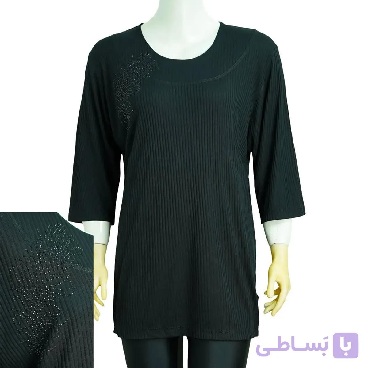 بلوز زنانه عمده سنگ کاری کد 6594 — تصویر 1