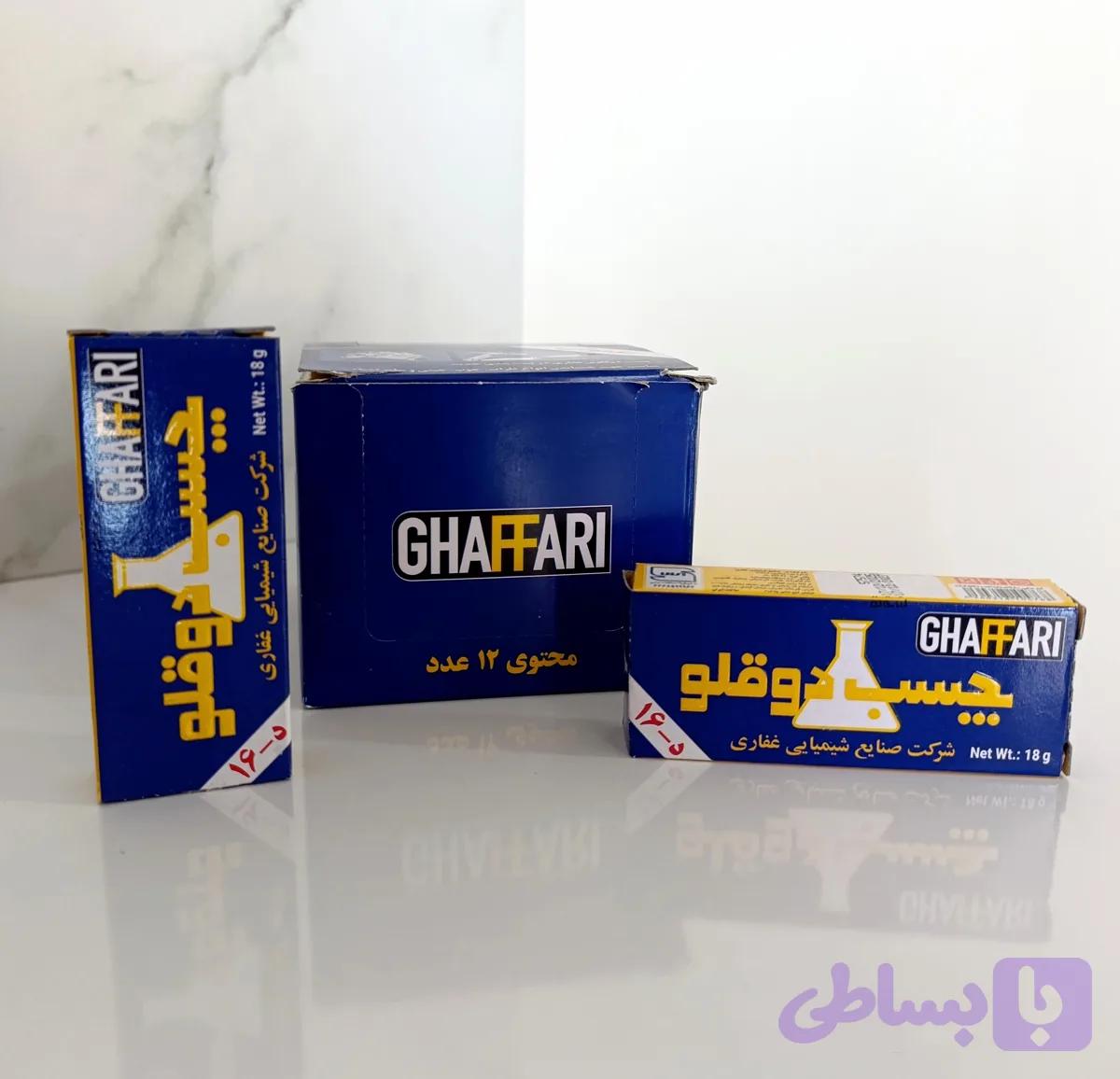 چسب دوقلو غفاری بسته ۱۲ عددی