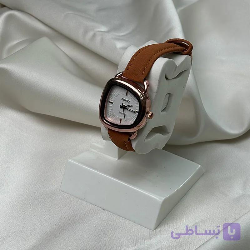ساعت مچی فنسی بندچرم قهوه ای fencci — تصویر 1