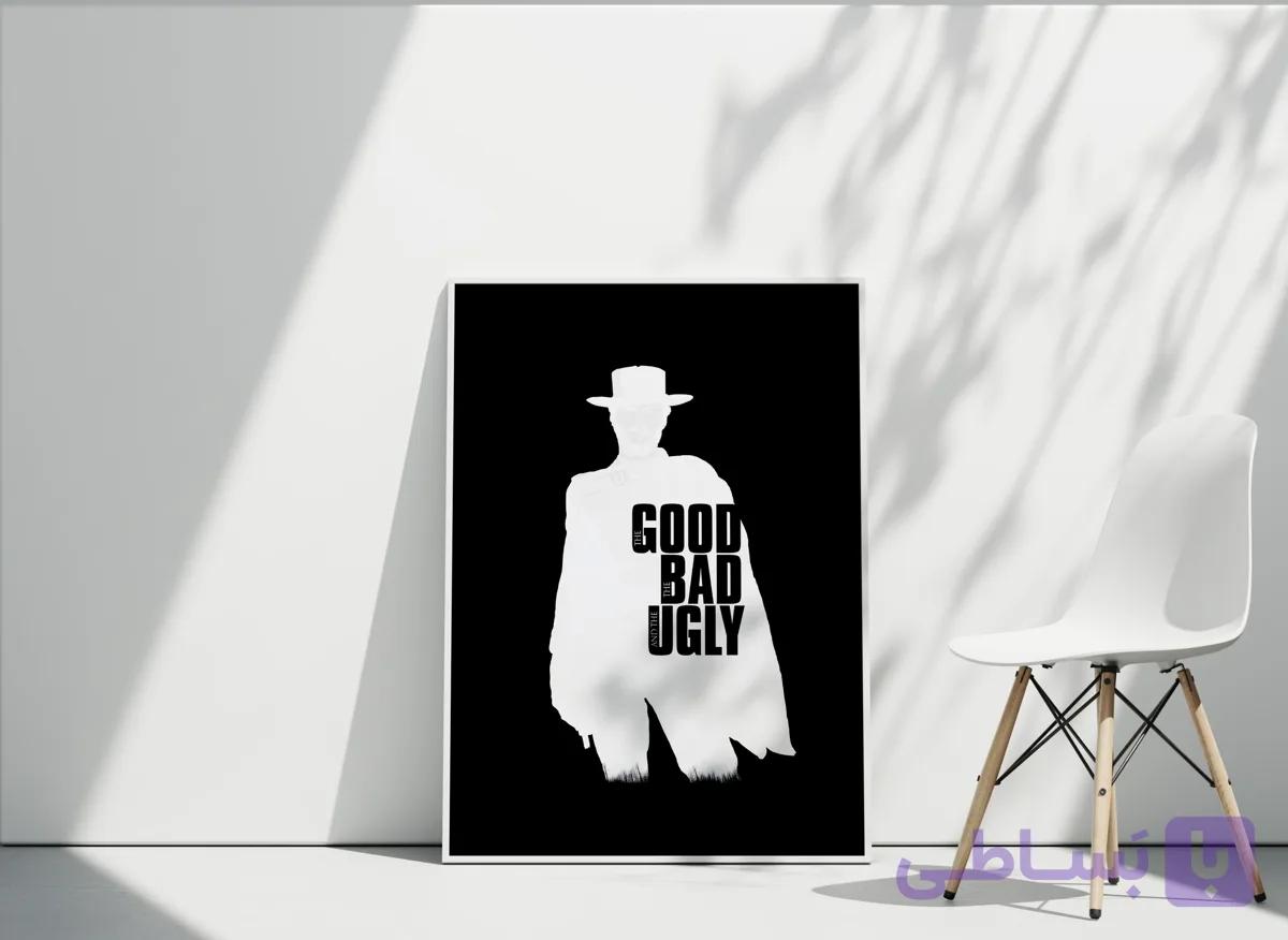 تابلو دکوراتیو فیلم وسترن | The Good, The Bad and The Ugly | پوستر مینیمال و کلاسیک برای اتاق و دفتر کار