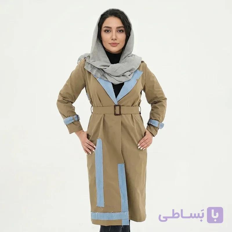 بارانی زنانه مدل ترکیب با جین — تصویر 1