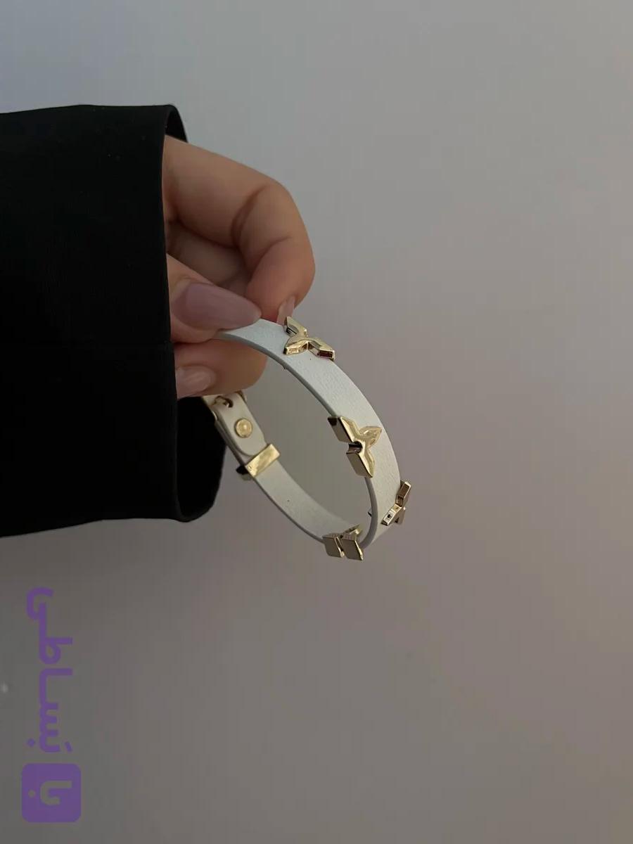 دستبند چرم لویی ویتان سفید