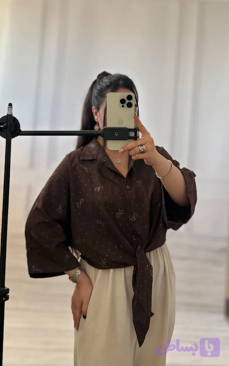 شومیز گره‌ای پاپیونی مزونی