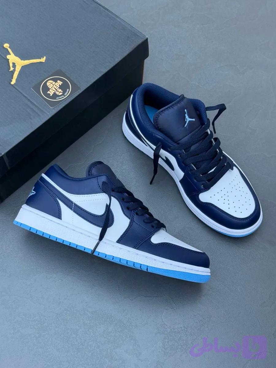 Nike Air Jordan 1 LoW نایک ایر جردن وان لو سفید سرمه ای — تصویر 1