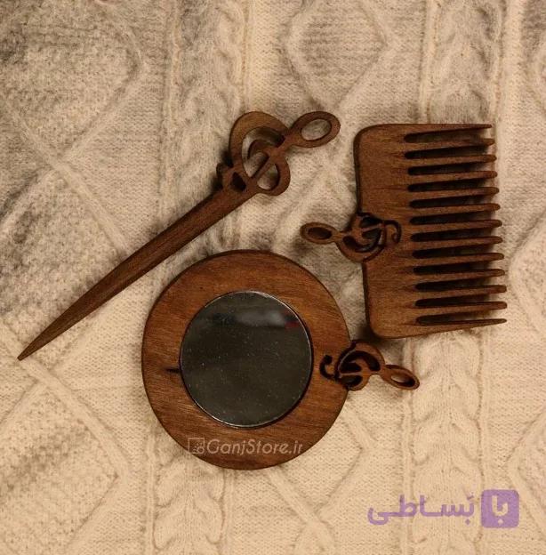 ست شانه، آینه و پین مو طرح موسیقی کد ۱ | گنج استور