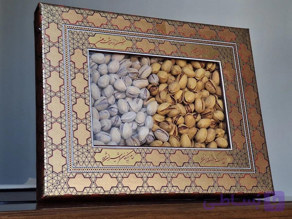 جعبه هدیه لوکس پسته مدل خاتم — تصویر 1