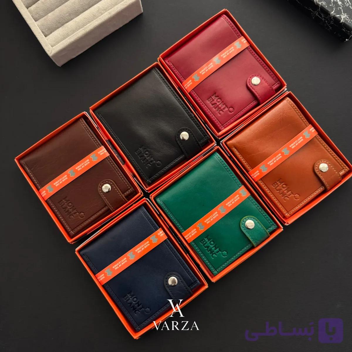 کیف پول چرم مردانه دکمه دار طرح مونت — تصویر 1