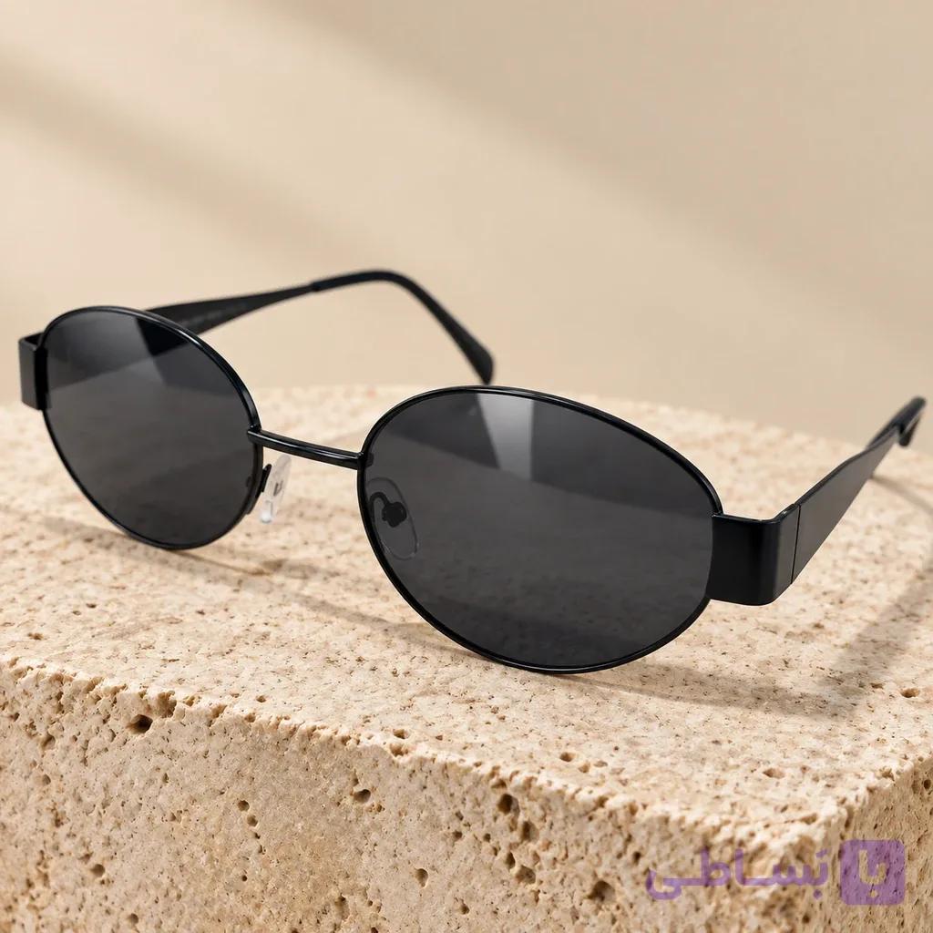 عینک آفتابی سلین CELINE استاندارد UV یونیسکس قاب ودسته مشکی — تصویر 1