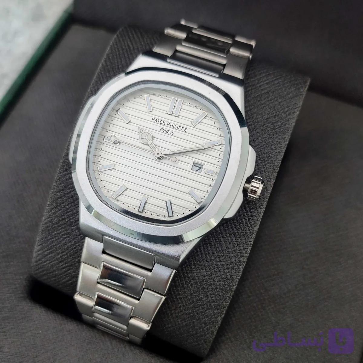ساعت مردانه استیل پتک فیلیپ PATEKPHILIPPE تاریخ دار رنگ ثابت ضدآب — تصویر 1