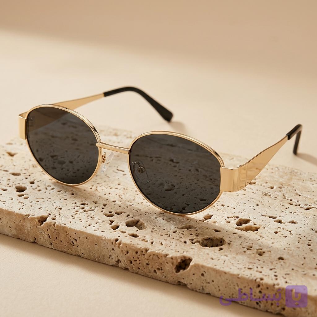 عینک آفتابی سلین CELINE استاندارد UV یونیسکس قاب و دسته طلایی — تصویر 1