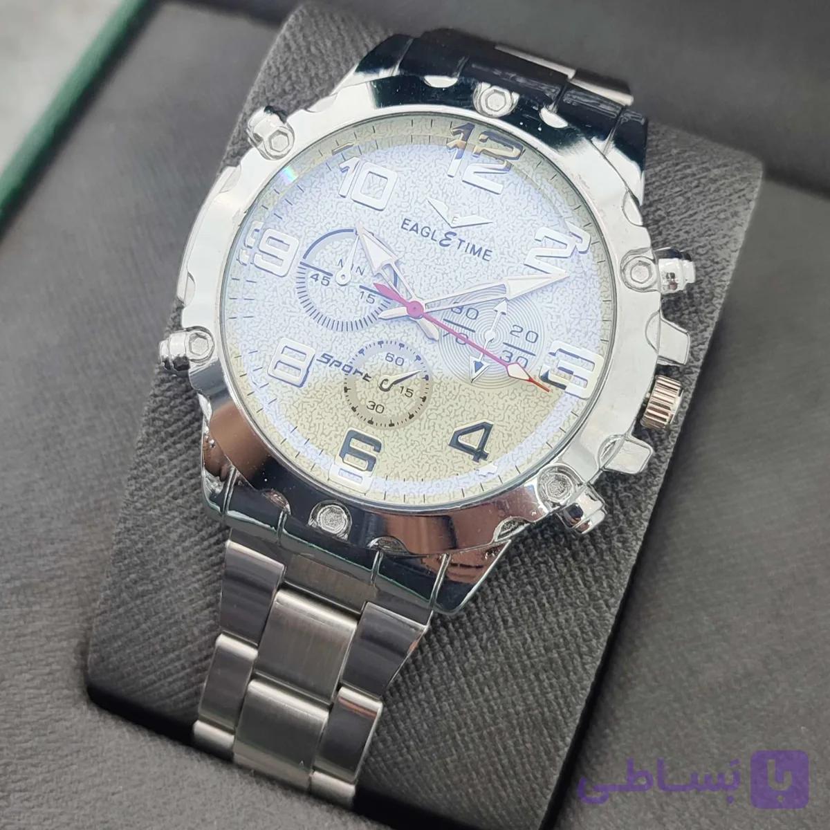 ساعت مردانه استیل ایگل تایم EAGLE TIME رنگ ثابت — تصویر 1