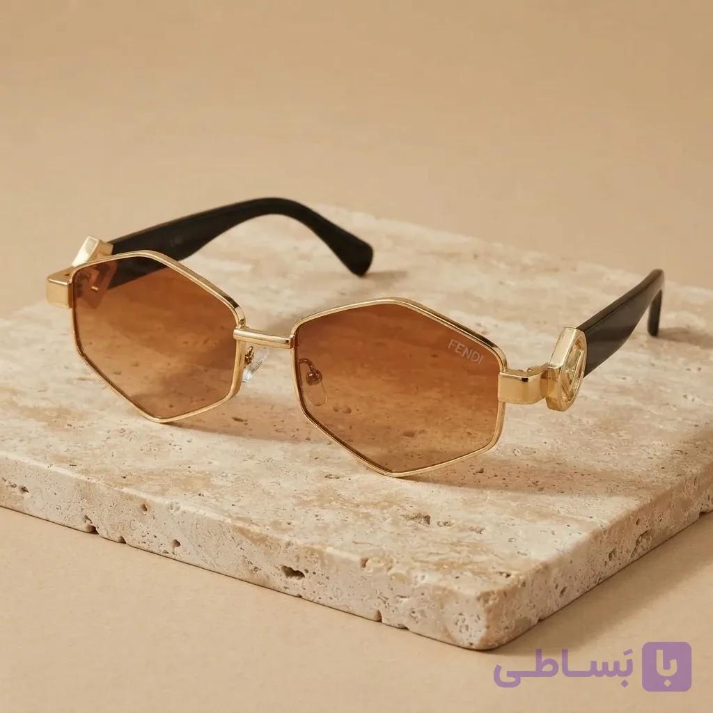 عینک آفتابی فندی FENDI استاندارد UV400 یونیسکس چند ضلعی لنز قهوه ای — تصویر 1