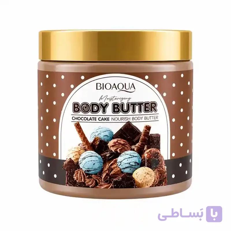 کره بدن بیوآکوا (BIOAQUA) مدل چاکلت کیک (Chocolate Cake) با کلاژن و هیالورونیک اسید – ۲۰۰ گرم — تصویر 1