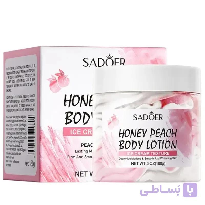 بستنی بدن سادوئر (SADOER) مدل هانی پیچ (Honey Peach) با بافت بستنی و عصاره هلو – ۱۸۰ گرم