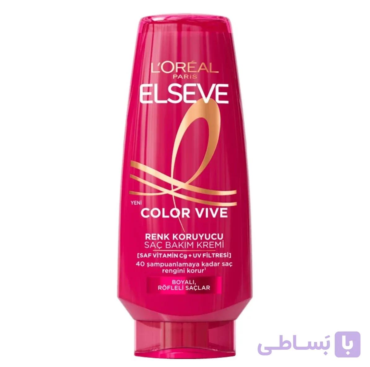 نرم‌کننده مو لورآل پاریس السیو (L’Oréal Paris Elseve) مدل کالر وایو (Color Vive) با ویتامین CG و فیلتر UV – مخصوص موهای رنگ شده و دکلره – ۲۵۰ میلی‌لیتر