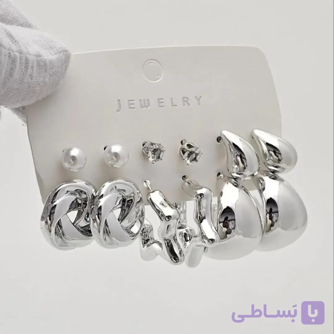 گوشواره زنانه پک ۶ جفتی ترند کیفت خوب