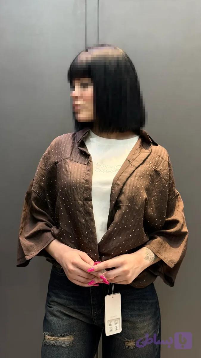شومیز دوتیکه نگینی — تصویر 1
