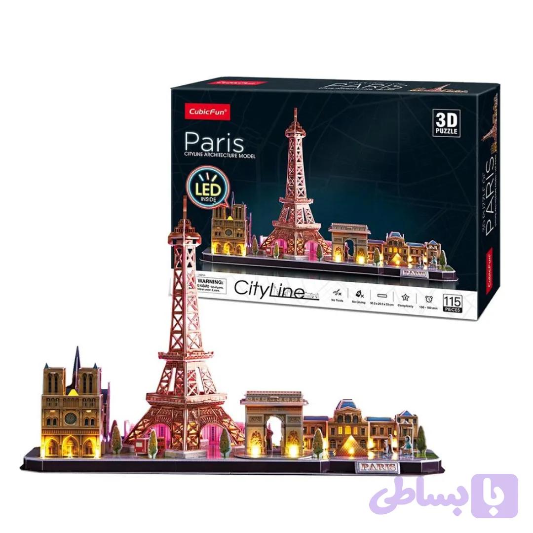 پازل سه بعدی کیوبیک فان مدل PARIS همراه با چراغ LED — تصویر 1