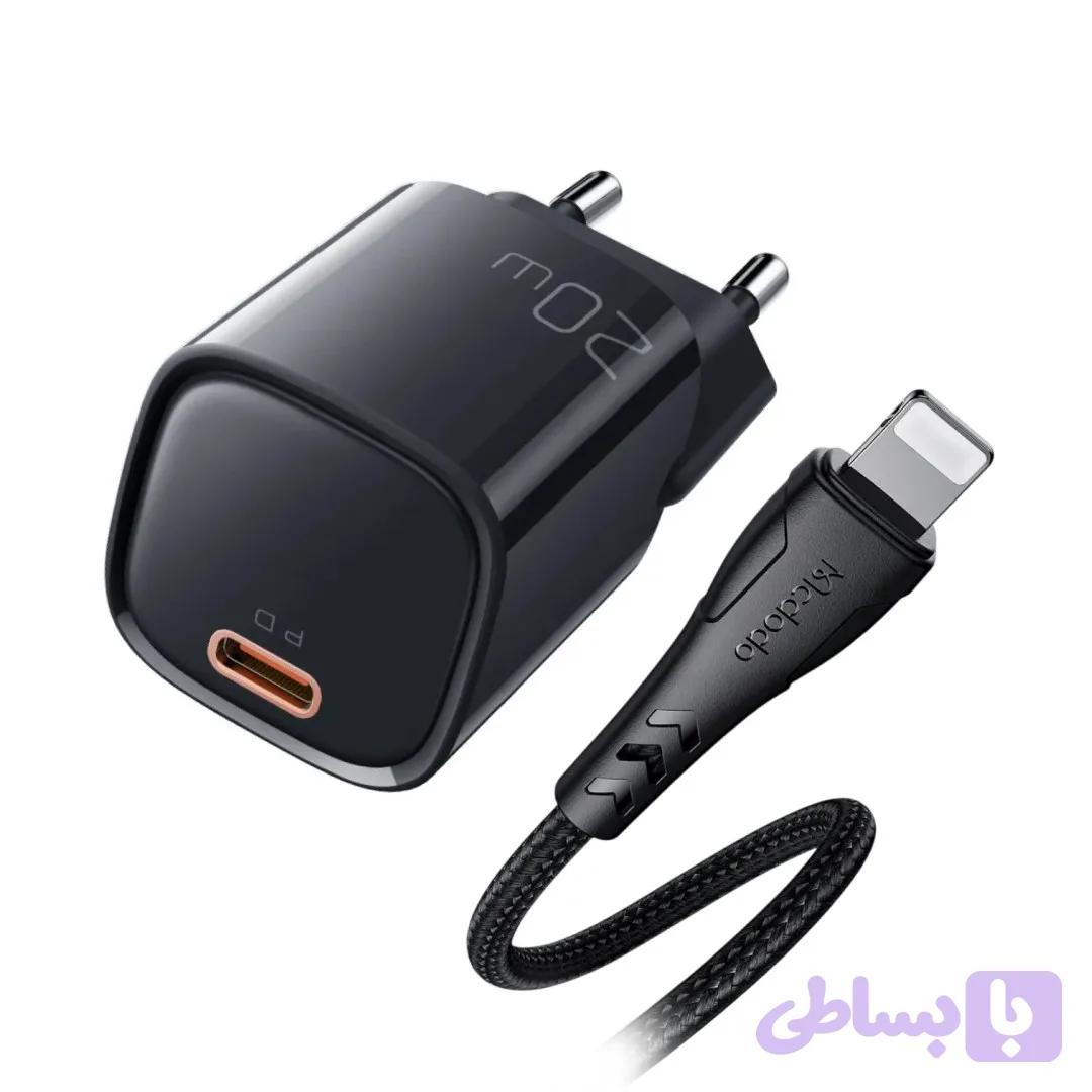 آداپتور شارژر 20 وات مک دودو مدل Mcdodo CH-469 همراه با کابل لایتنینگ — تصویر 1