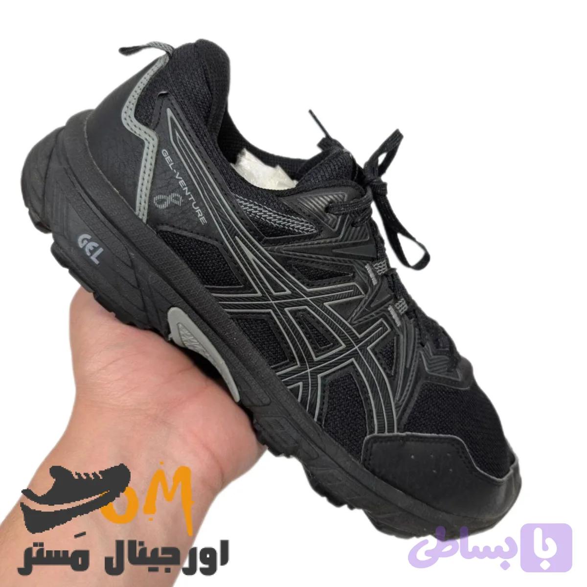 کفش اسپرت مردانه مشکی ASICS اورجینال | مناسب پیاده‌روی، رانینگ و استفاده روزمره — تصویر 1