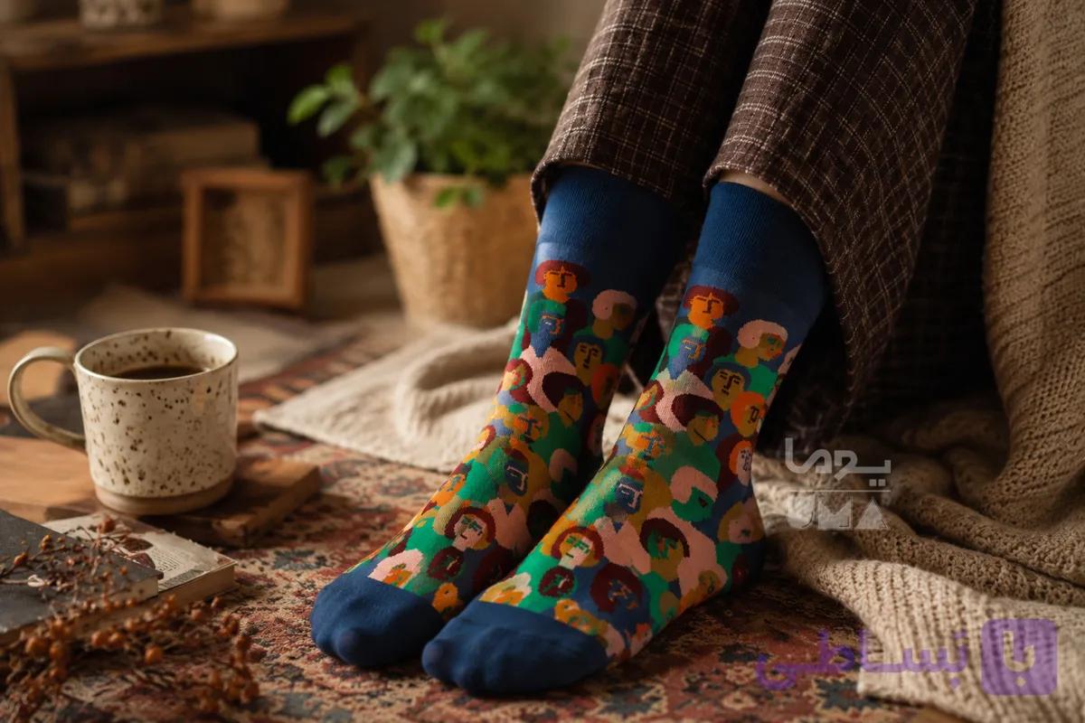 جوراب ساقدار چهره ها (برند ماکسیائو)