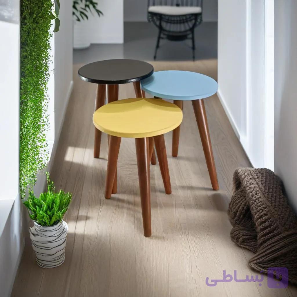 میزعسلی گرد مینیمال/زیرگلدونی رنگی فانتزی 323کد 52