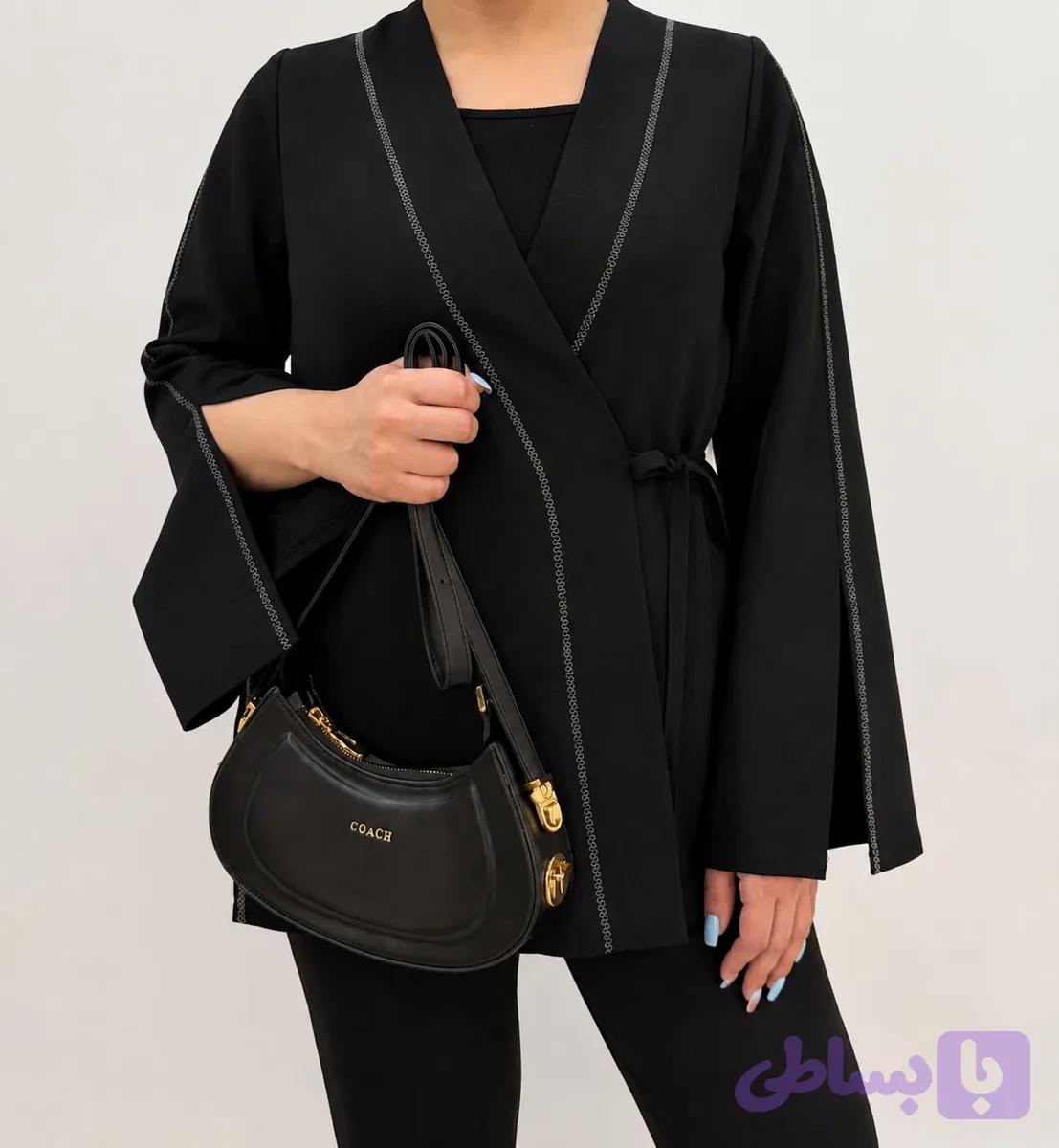 کت زنانه لینن چپ و راستی مدل nela