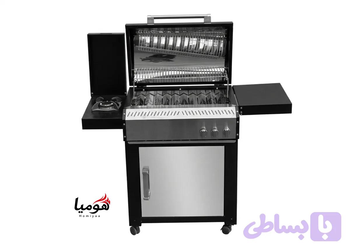 باربیکیو کابینت دار محفظه استیل پلوپزدار 100 سانتی لوله و محفظه استیل