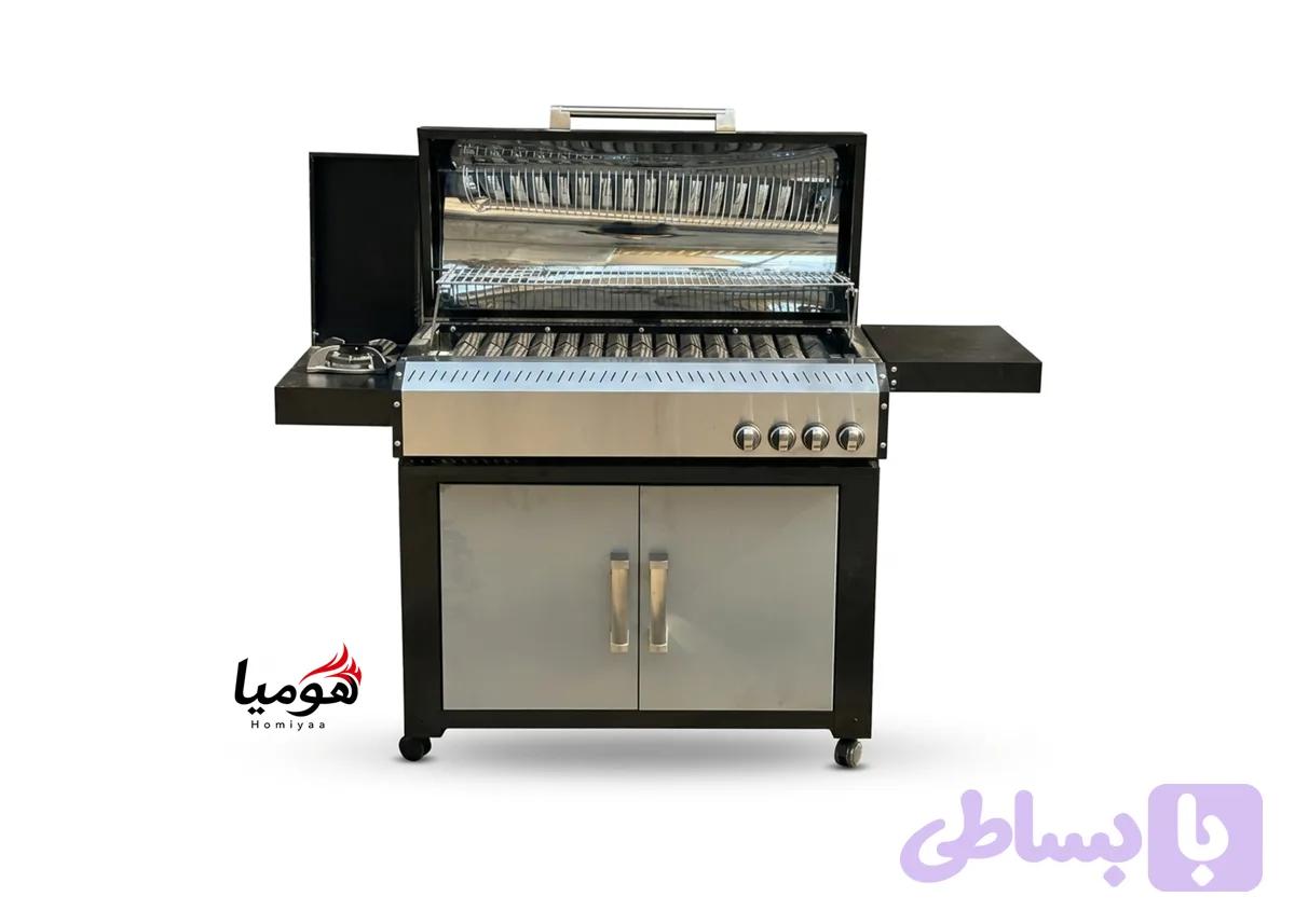 باربیکیو کابینت دار محفظه استیل پلوپزدار 130 سانتی لوله و محفظه استیل