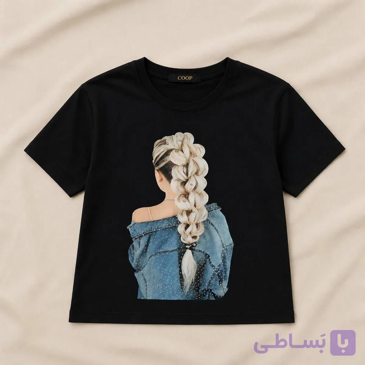 تیشرت نخ پنبه سوپر نگین دار — تصویر 1