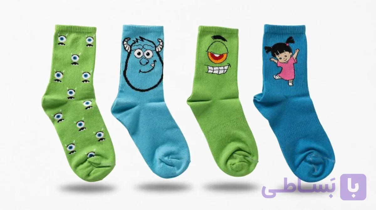 جوراب ساقدار فانتزی طرح سالیوان،مایک و بو/جوراب نخی اسپرت دخترانه و پسرانه