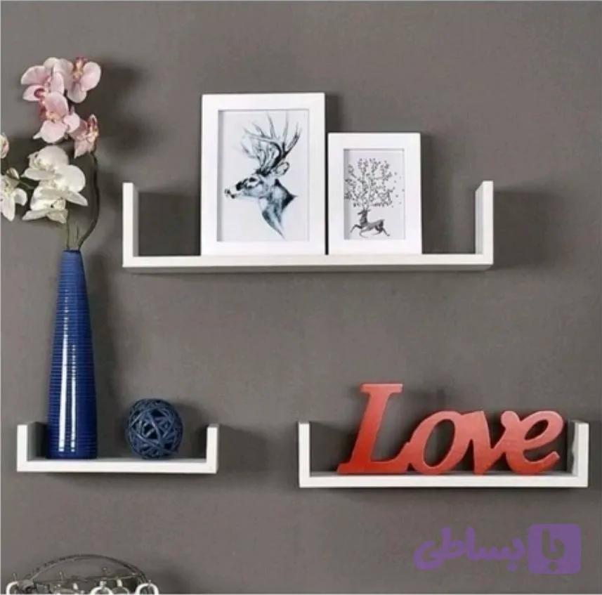 شلف دیواری MDF مجموعه ۳ عددی | طبقه دیواری دکوری مدرن مناسب پذیرایی، اتاق و آشپزخانه