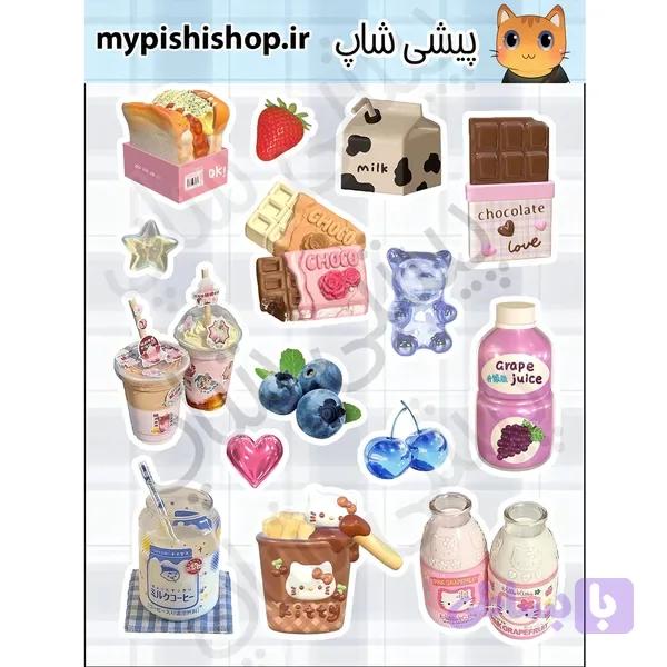 پک استیکر ضد آب Cute snacks