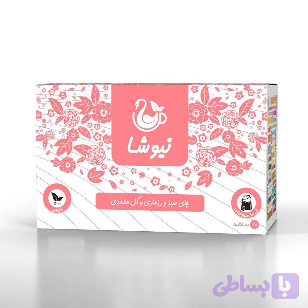 چای سبز و رزماری و گل محمدی