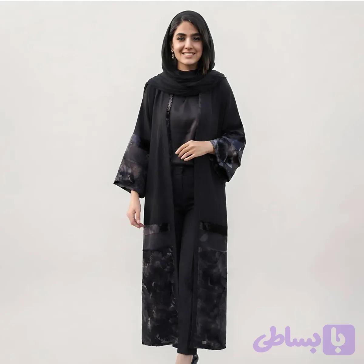 مانتوی بلند مجلسی مدل گلنار — تصویر 1