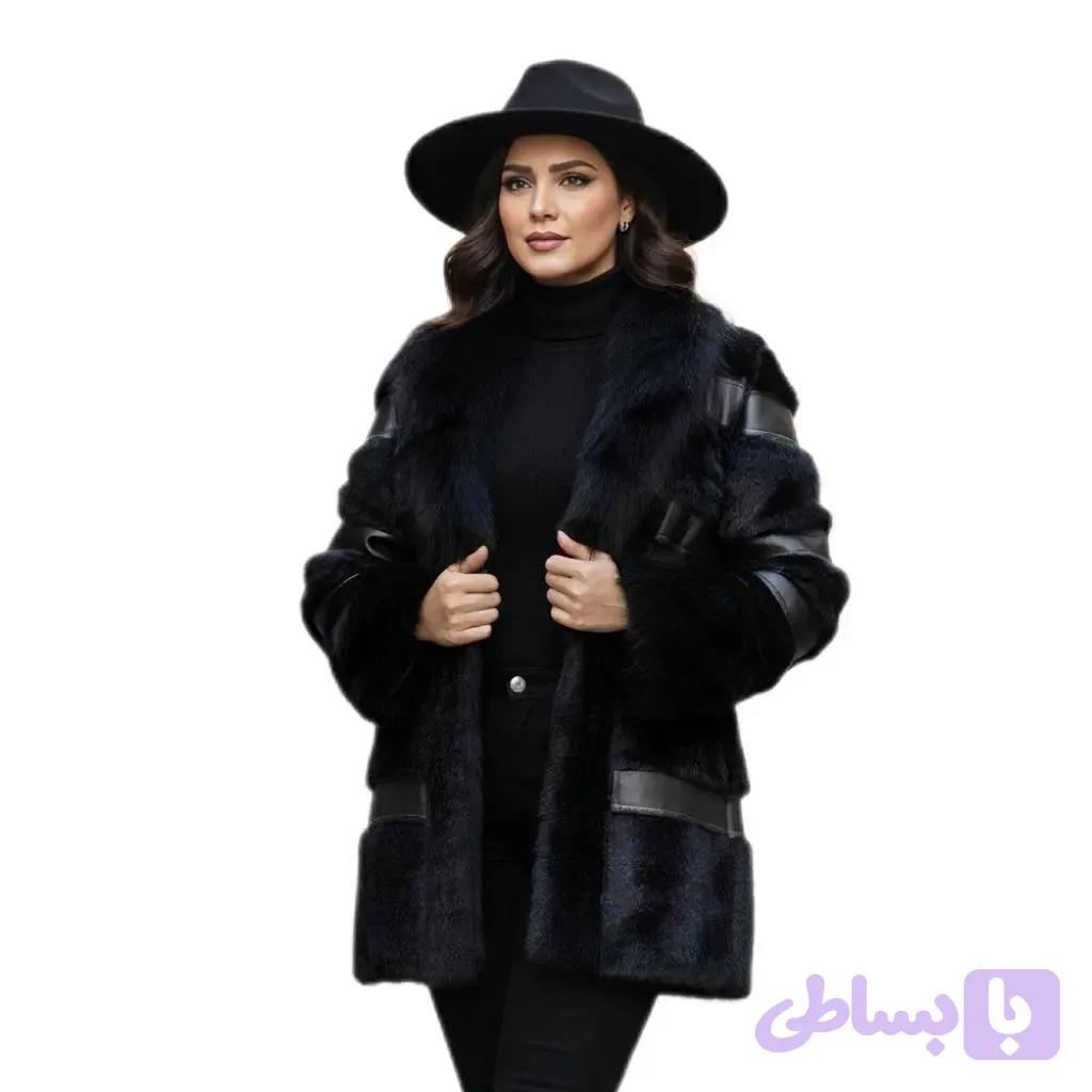 پالتو زنانه پوست و چرم مدل روسی کد 211 — تصویر 1