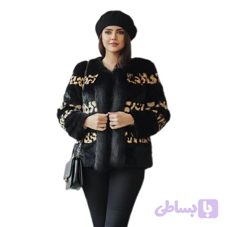 پالتو زنانه پوست پلنگی سه‌بعدی مدل روسی کد 1202 — تصویر 1