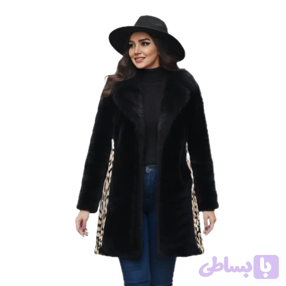 پالتو پوست زنانه پشت پلنگی مدل روسی کد 215 — تصویر 1
