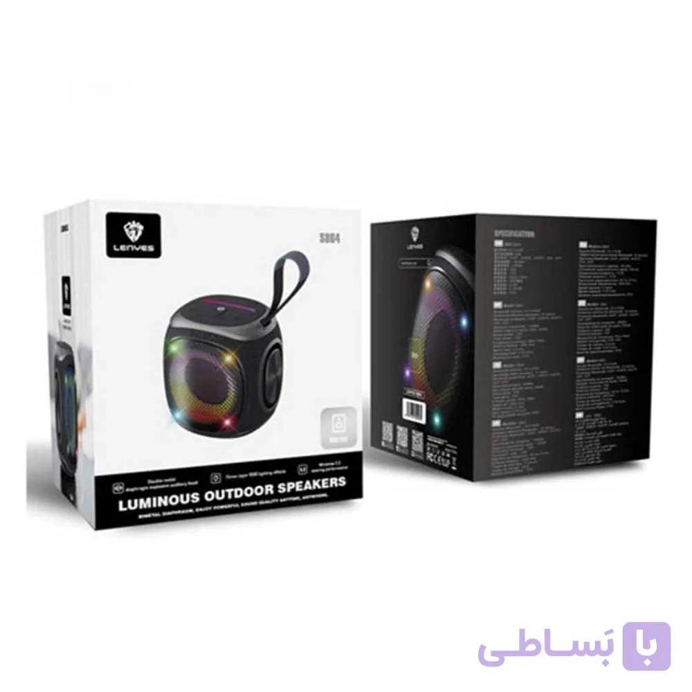 اسپیکر بلوتوثی LENYES S864 – ضدآب IPX5، نور RGB و پاوربانک — تصویر 1