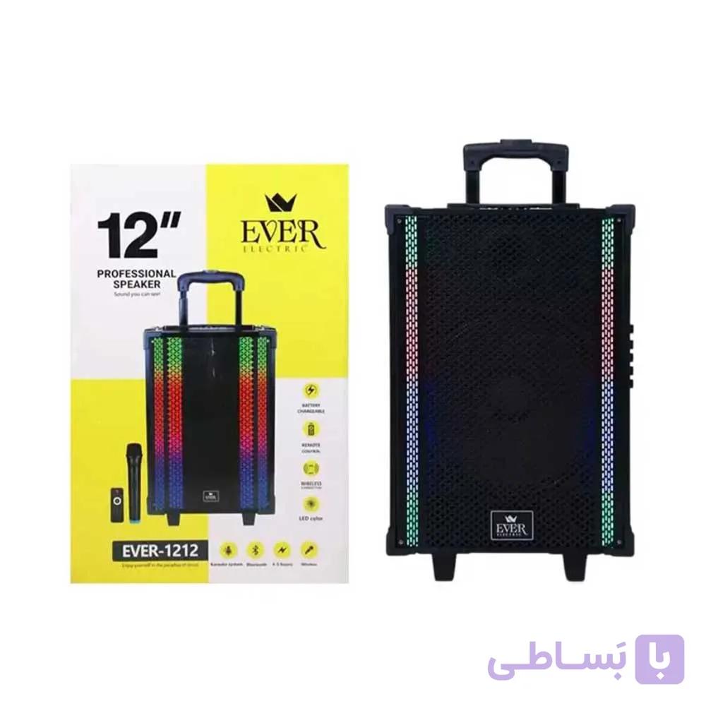 اسپیکر بلوتوثی قابل حمل EVER-1212 با نورپردازی RGB و باتری شارژی