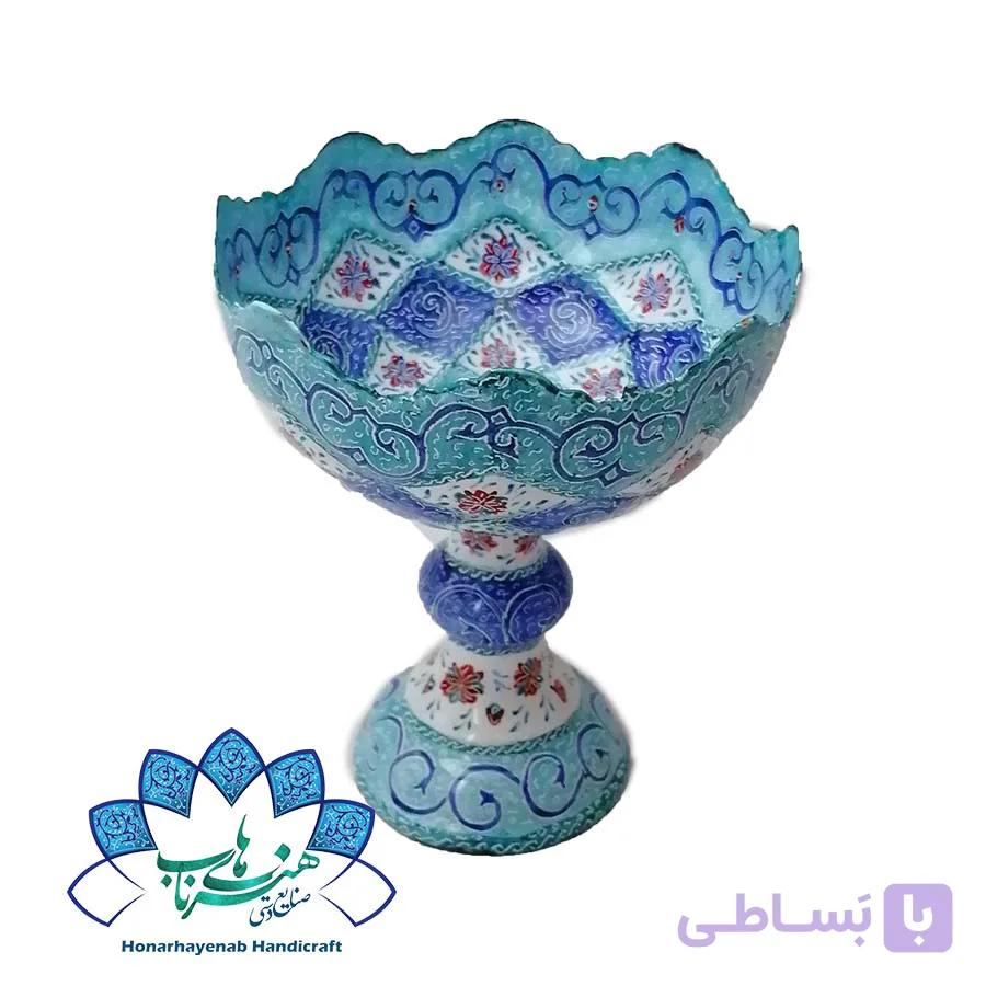 کاسه پایه دار میناکاری-کد 850 — تصویر 1