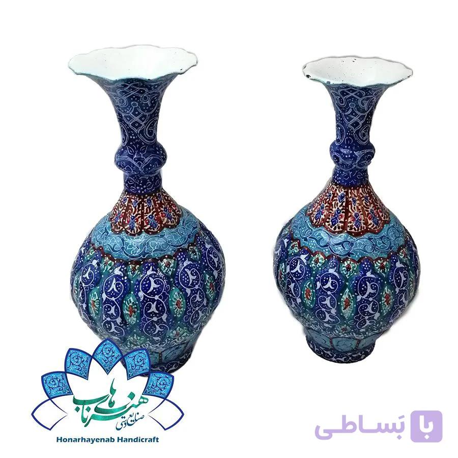 گلدان کوزه‌ای میناکاری (جفت) -کد 514 — تصویر 1