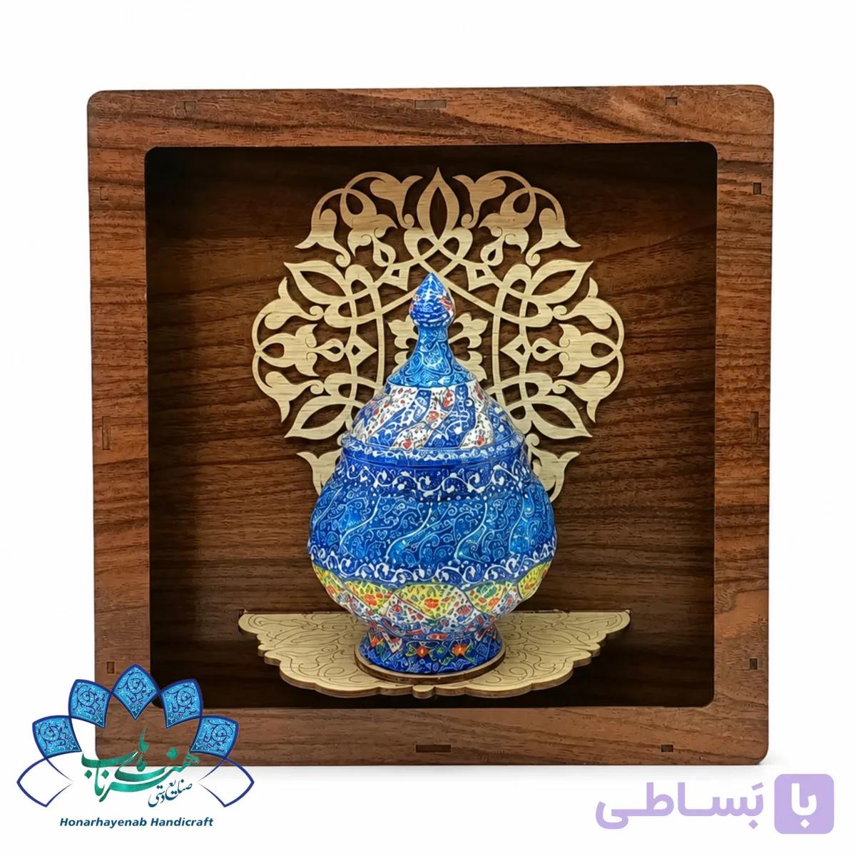 قاب و قندان میناکاری-کد1476