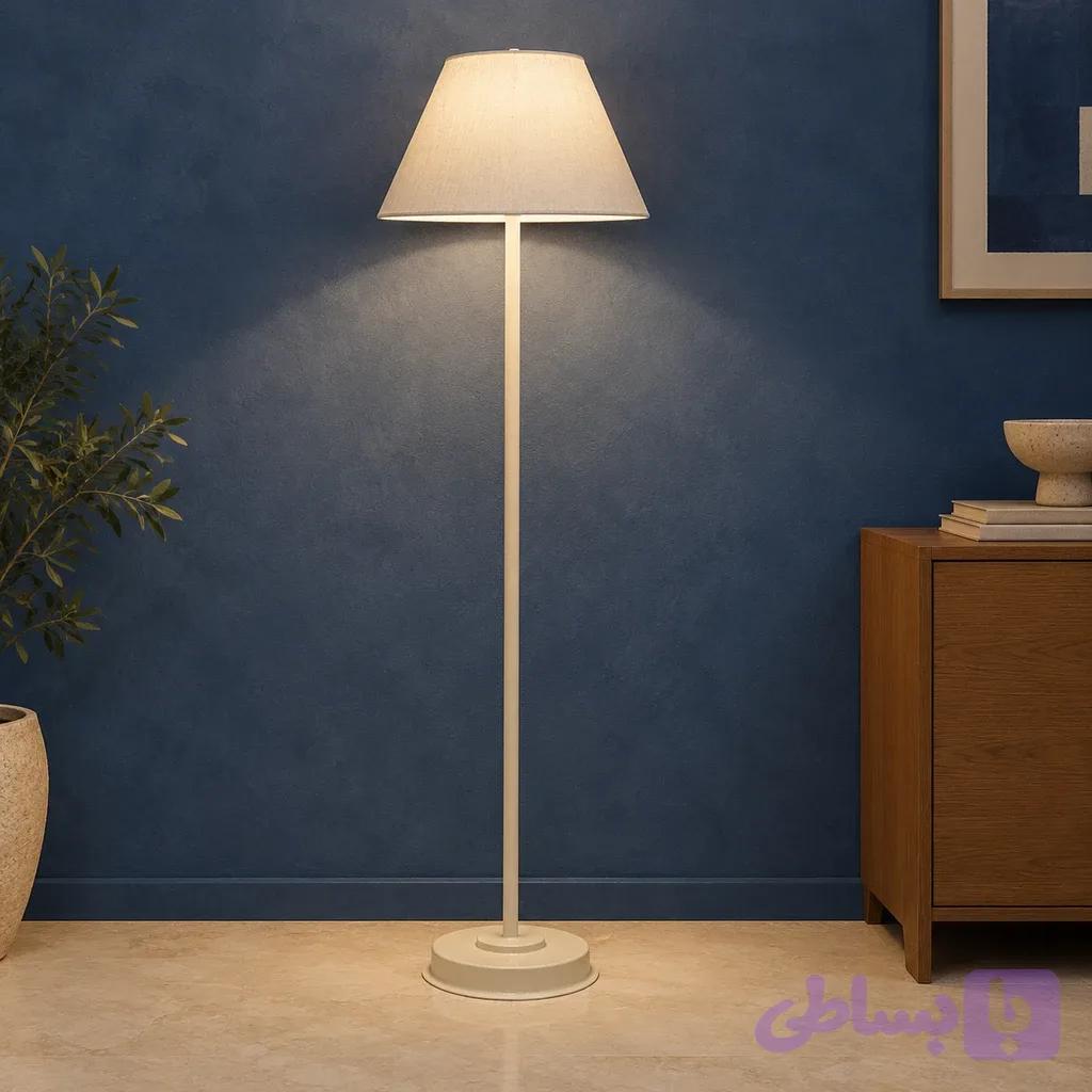 آباژور ایستاده مدرن با شید پارچه ای — تصویر 1