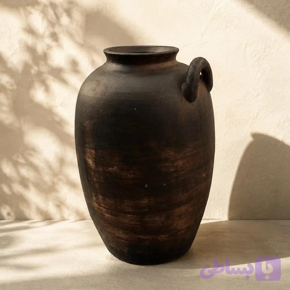 کوزه ی سفالی تک دسته مدرن — تصویر 1