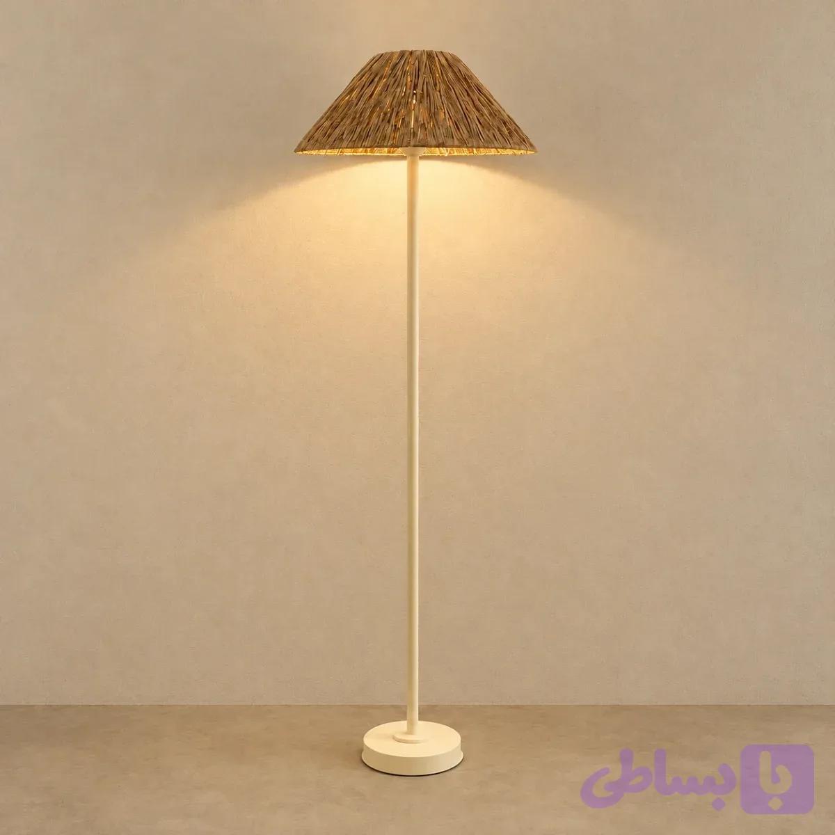آباژور ایستاده سالنی با نخ رافیا — تصویر 1
